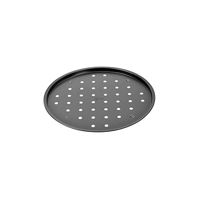 Lagostina Gustosa Teglia Pizza Forata in Acciaio Antiaderente per Forno Nero Diametro 32cm