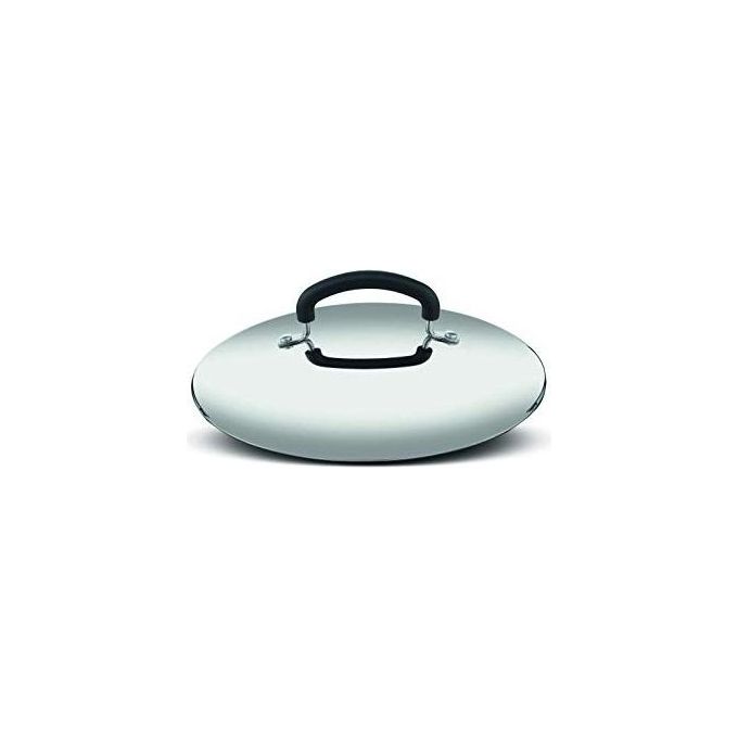 Lagostina Pratica Coperchio in Acciaio Inox 18-10 Grigio e Nero Diametro 18cm