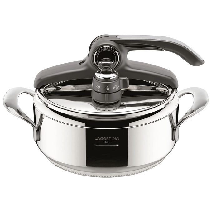 Lagostina 012022010522 Autocuocitore Inox 3.5 L con Tecnologia Lagoeasy'up per Apertura e Chiusura Facile compatibile con Tutti i Fuochi incluso Induzione colore Grigio