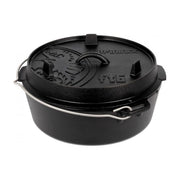 Petromax 01997279 Dutch Oven FT6-T Forno Olandese in Ghisa Pretrattata Capacita' 6.1 Litri Compatibile con Carbonella Gas Induzione Coperchio Multifunzionale Manico Resistente Canale di Sfiato colore Nero