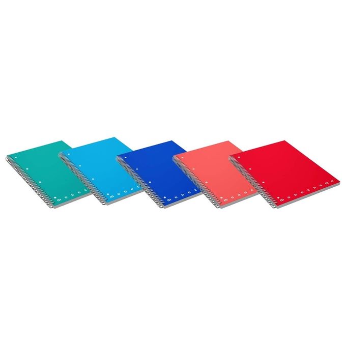 Pigna 02000035M The Original Maxiquaderno Spiralato A4 100 fogli 80 gr quadretti 5mm con fori copertina plastificata colori assortiti colore Assortiti