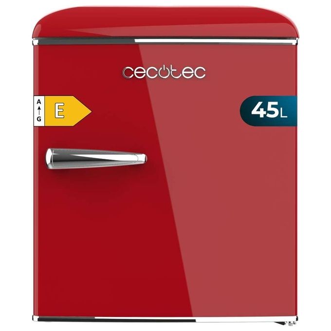 Cecotec Mini Frigorifero Retro' Tavolo 45 Litri Bolero CoolMarket TT Origin classe E Icebox e maniglia cromata rosso