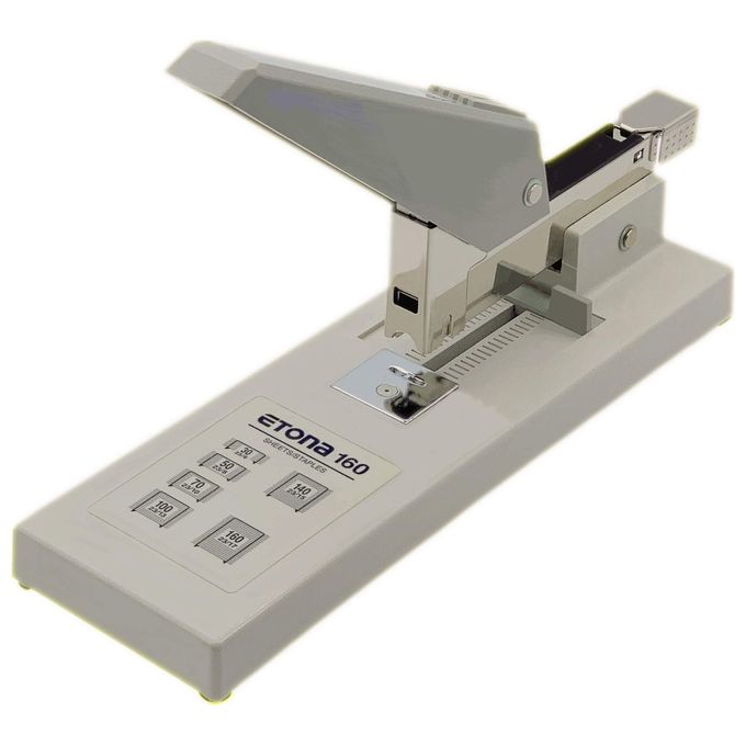 Etona 0241601066 E-160 Cucitrice per Altissimi Spessori 160 Fogli Caricamento Posteriore con Spingipunti Estraibile Tipo Punti 23-8-23-17 colore Grigio