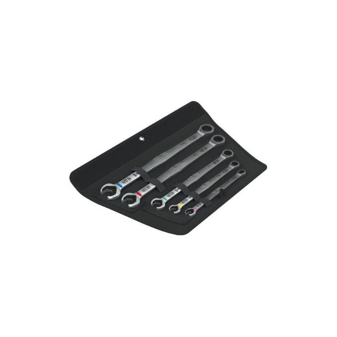 Wera 05020380001 6007 Joker Set di Chiavi a Cricchetto Aperte 5 Pezzi Misura 8 10 13 17 19 mm colore Acciaio inox
