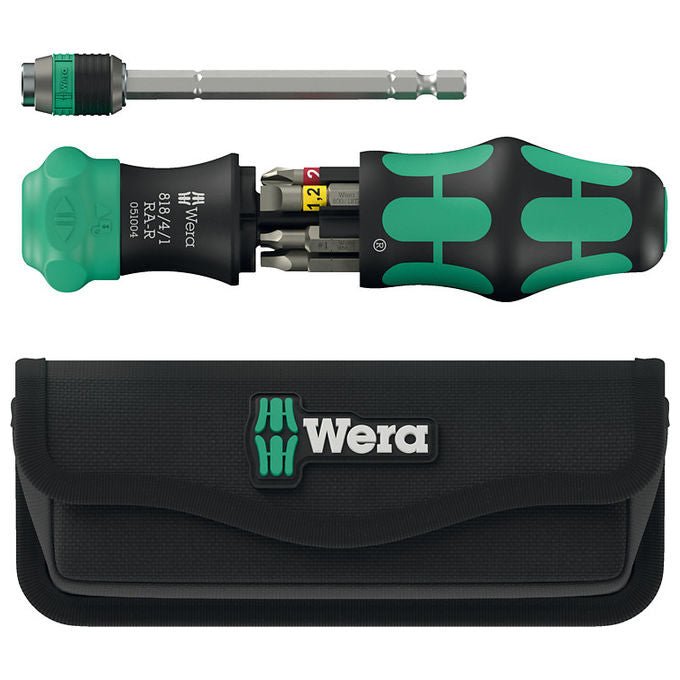 Wera 05051516001 Set Cacciavite dritto con 6 punte Phillips PH1 PH2 custodia da trasporto inclusa colore Nero