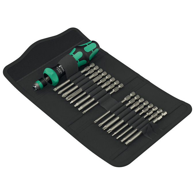 Wera 05051531001 Kraftform Kompakt 60 RA-R Set cacciaviti 17 pezzi con cricchetto e custodia pieghevole colore Nero
