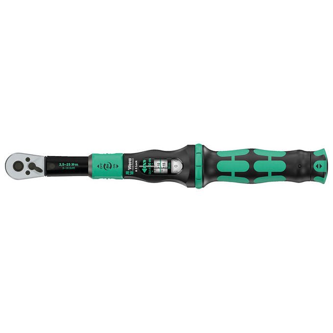 Wera 05075690001 Click-Torque Lock A 5 Chiave dinamometrica Meccanica 2,5 - 25 Nm Precisione ± 4% colore Nero Verde