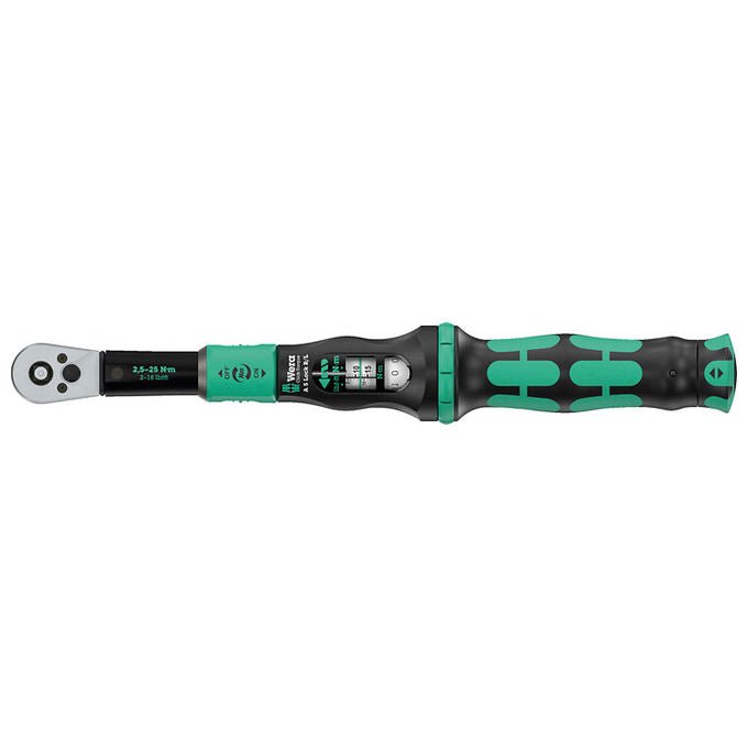 Wera 05075693001 Click-Torque Lock A 5 R-L Chiave dinamometrica 1-4'' 2 5 25 Nm Precisione ± 4 % Cricchetto Reversibile colore Nero-Verde
