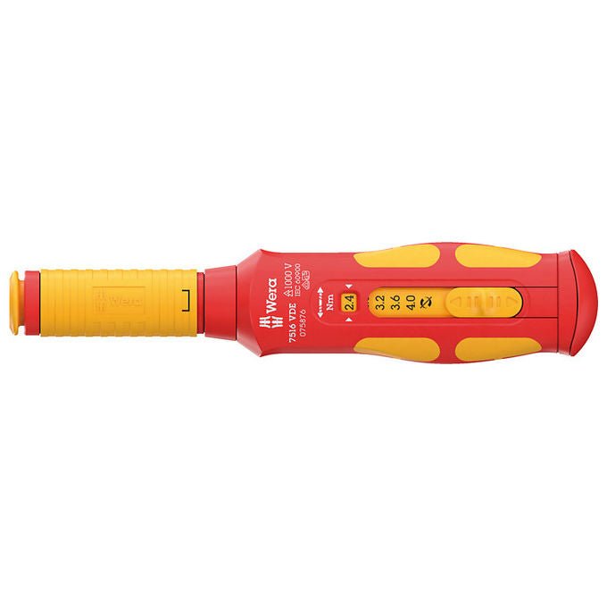 Wera 05075876001 Cacciavite dinamometrico VDE 7616 Kraftform Safe Torque Speed 2,4 - 4 Nm con isolamento di protezione VDE colore Rosso Giallo