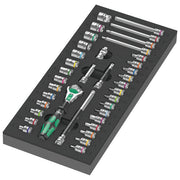 Wera 05150110001 8000 A Zyklop Set di attrezzi 37 pezzi Testa cricchetto inclinabile Sistema di bloccaggio Facile accesso spazi ristretti colore Nero Verde
