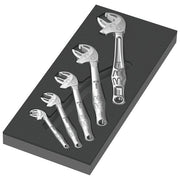 Wera 05150122001 Inserto in schiuma per carrello Tool Rebel con 5 chiavi a forchetta autoregolanti Joker 6004 colore Grigio Nero