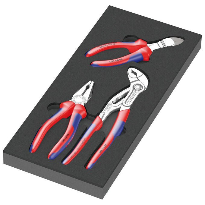 Wera 05150180001 Inserto in Gommapiuma Set di Pinze 3 Pezzi colore Blu Rosso