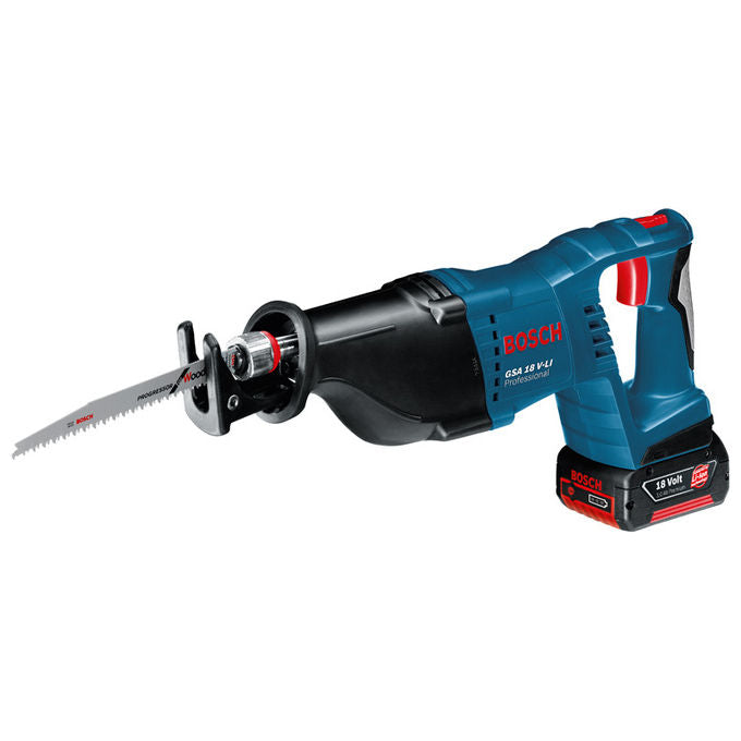 Bosch 060164J00B GSA 18V-LI Sega Universale a Batteria 18 V 2 Batterie 5 Ah Attacco Lama SDS Tecnologia Li-Ion colore Nero Blu