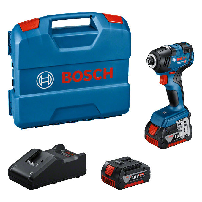 Bosch 0 601 9J2 107 GDR 18V 200 Avvitatore a impulsi 200 Nm 3400 giri al minuto 18 V con 2 batterie colore Nero Blu
