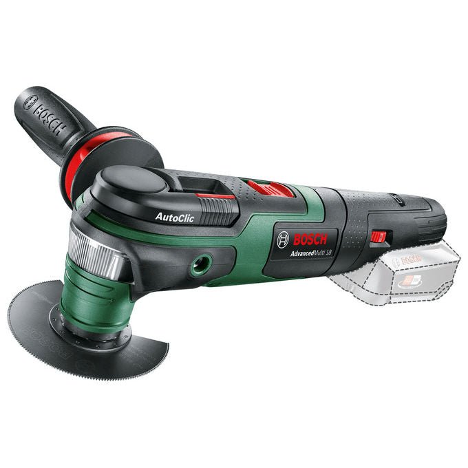 Bosch 0603104000 AdvancedMulti 18 Utensile Multifunzione 18 V 2,5 Ah Attacco Starlock colore Nero Verde