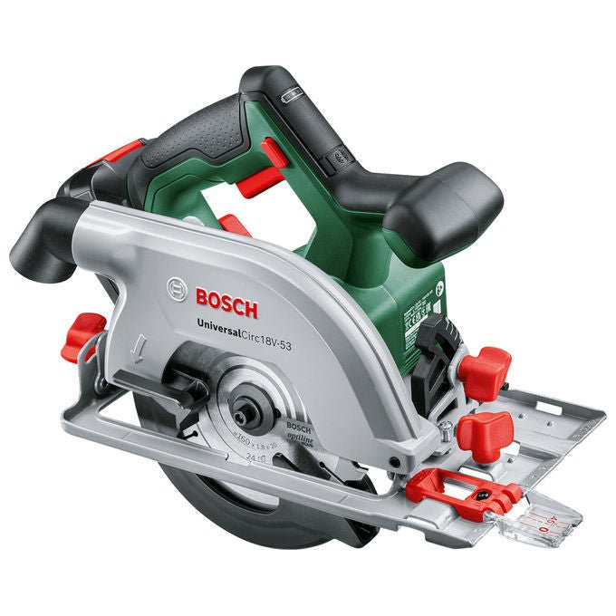 Bosch 06033B1402 Circ 18V-53 Sega Circolare a Batteria Diametro Lama 16 cm Profondita' di Taglio 5,3 cm 4300 Giri-min Alimentazione 18 V Batteria al Litio colore Nero Verde