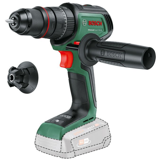 Bosch 06039E2100 AdvancedImpact 18V-80 QuickSnap Trapano a Percussione Senza Chiave 18 V 1950 Giri-min 82 Nm colore Nero Verde