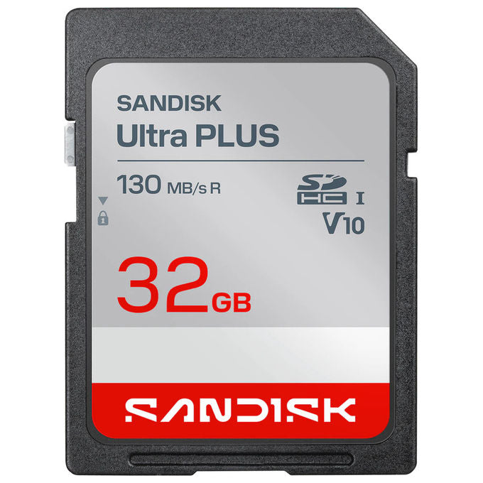 SanDisk S.DIGITAL ULTRA PLUS 32GB 130MB-S Scheda di Memoria SDHC UHS-I Fino a 130 MB-s in lettura colore Nero