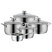WMF 0733556040 Diadem Plus set di pentole 9 pz in acciaio inossidabile adatto per induzione lavastoviglie resistente al forno fino a 250 °C colore acciaio