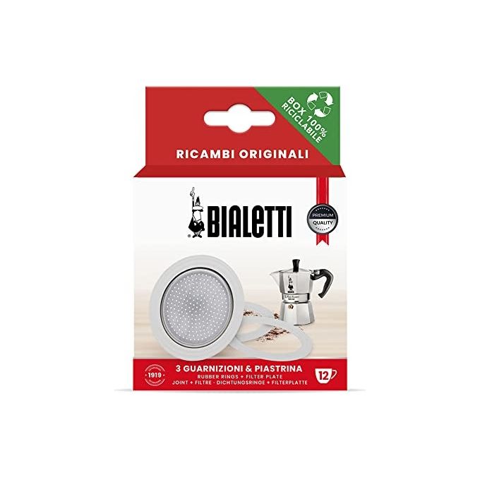 Bialetti Guarnizioni con Filtro Caffettiera Moka Express 12 Tazze