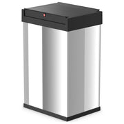 Hailo 0840-111 Big-Box Swing L Pattumiera 35 L con Coperchio Autochiudente e Piedi Antiscivolo colore Acciaio inox