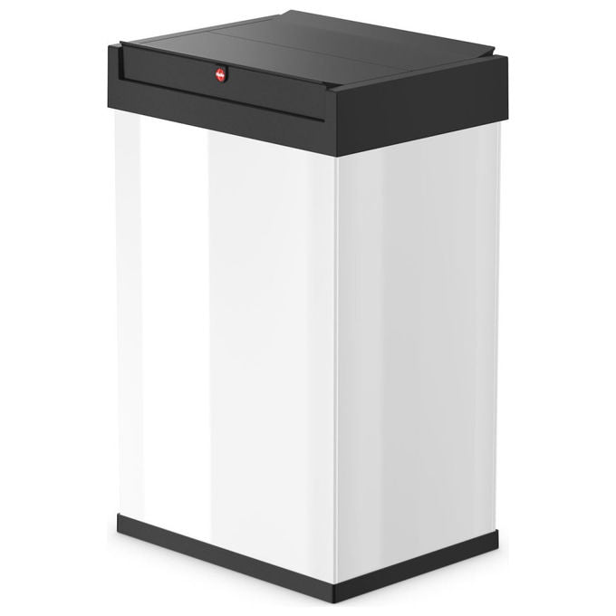 Hailo 0840-131 Big-Box Swing L Secchio Rifiuti 35 L Coperchio Oscillante Acciaio Plastica colore Bianco