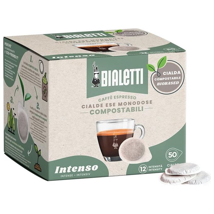 Bialetti Cialde Monodose Box 50 pezzi Intenso