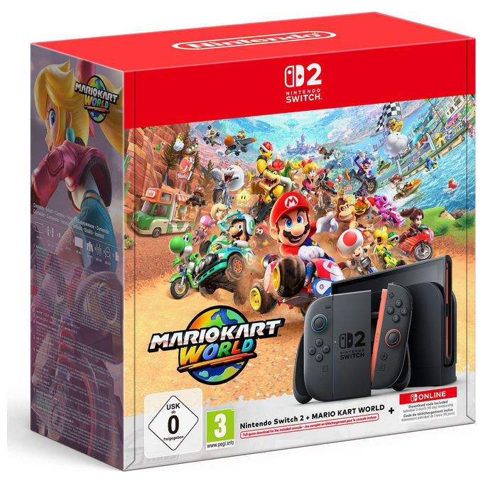 Nintendo 10020023 Console Switch 2 Bundle Mario Kart World digitale Nintendo Switch Online 3 mesi