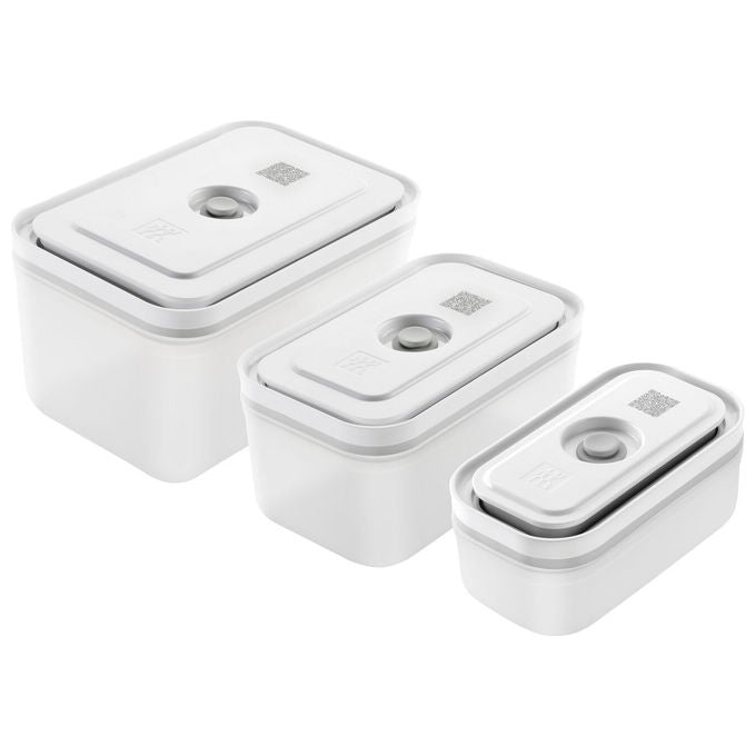 ZWILLING 1002498 Fresh and Save Set contenitori sottovuoto in plastica 3 pezzi taglie S M L colore Bianco