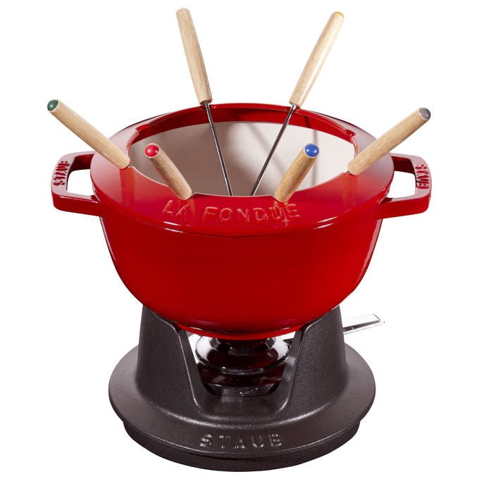 STAUB 1005035 Set Fonduta con 6 Forchette in Ghisa Capacita' 1,6 L colore Ciliegia