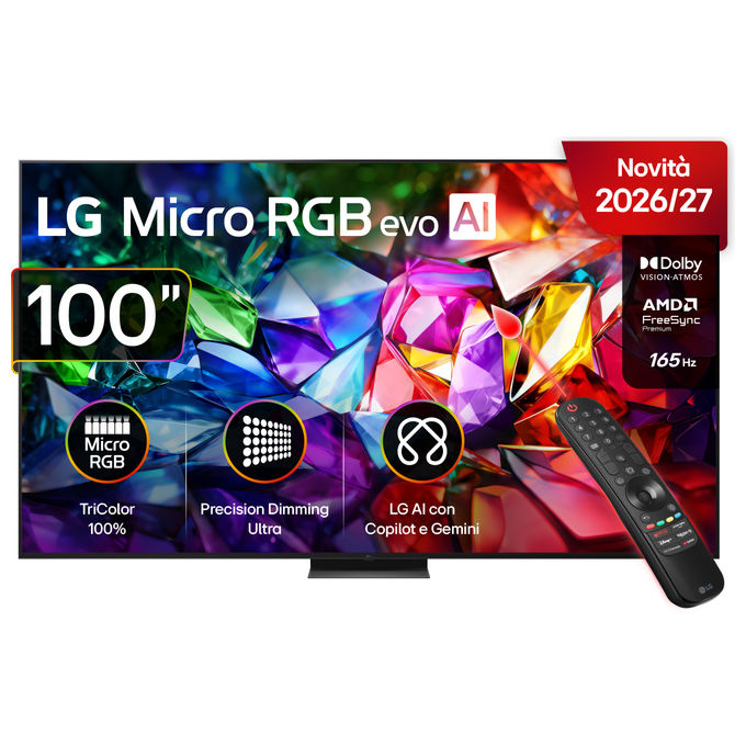 LG 100MRGB96B6.API MRGB96 Serie Micro RGB Smart TV 4K 100'' con Dolby Vision e Dual AI Engine colore Nero