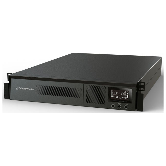 PowerWalker 10122114 VFI 2000 RMG PF1 gruppo di continuita' (UPS) Doppia conversione (online) 2 kVA 2000 W LCD Rackmount-Tower colore Nero