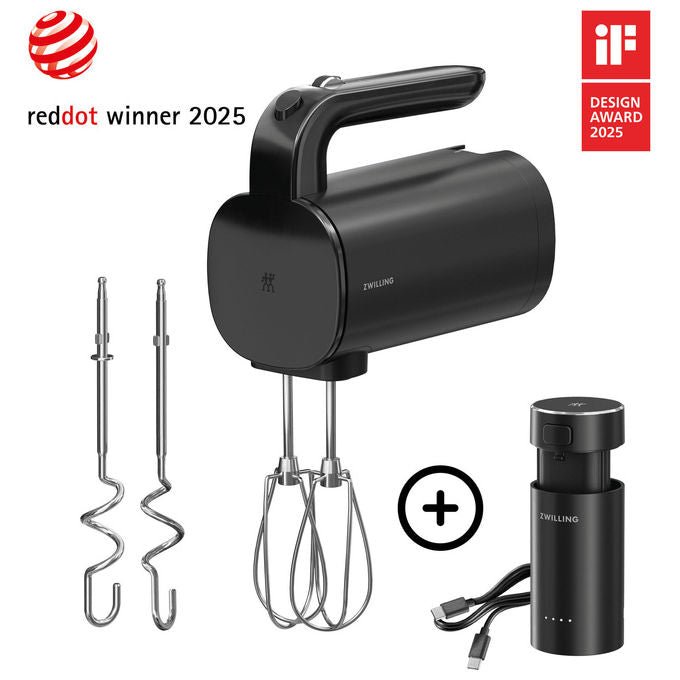 Zwilling XTEND Sbattitore Cordless 200 W 3 Velocita' Autonomia 120 Minuti Motore BLDC Batteria 12 V 3000 mAh colore Nero