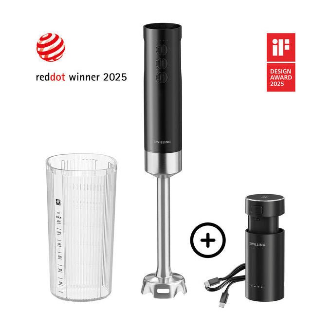 Zwilling 1030457 Xtend Sbattitore Manuale 250 W 3 Velocita' Batteria 12 V colore Nero