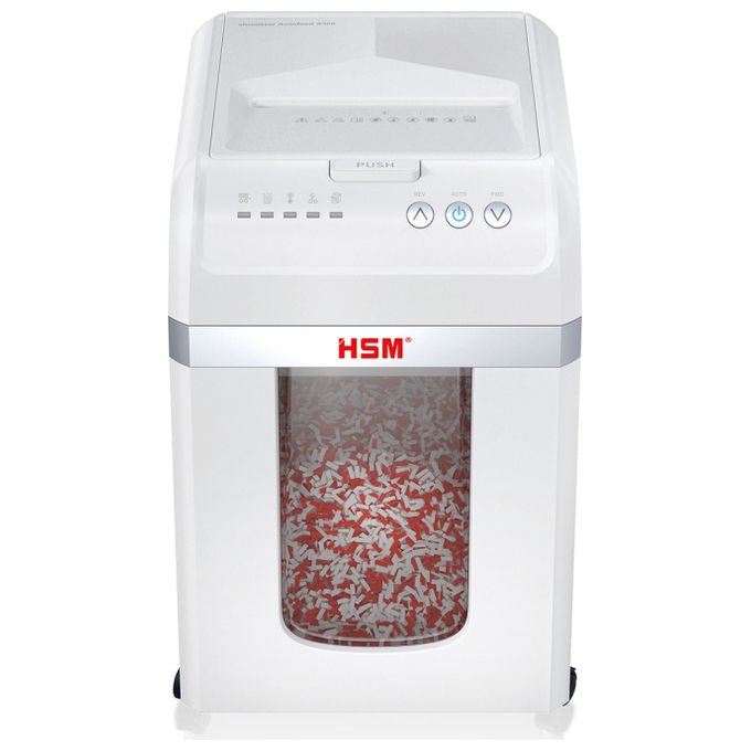 HSM 4026631082921 Shredstar Autofeed X300 Niszczarka frammenti 4 x 12 mm P-4 300 fogli 30 l 360 W 58 dB colore Bianco