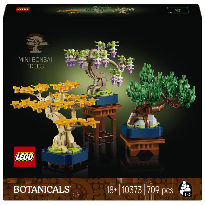 Lego 10373 Botanicals Mini Bonsai Set da Costruzione 3 Piante Artificiali con Foglie Intercambiabili e 2 Espositori colore Multicolore