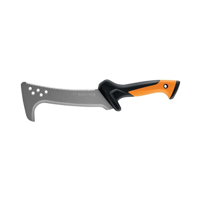 Fiskars 1051233 Roncola Seghettata Lama 23 cm con Fodero Lunghezza Totale 45 cm Peso 591 g Materiale Acciaio Temprato Plastica colore Nero Arancione