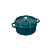 Staub 1102437 Cocotte Rotonda Casseruola in Ghisa Smaltata Diametro 24 cm Capacita' 3.8 L Forno Fino a 260 °C colore Blu