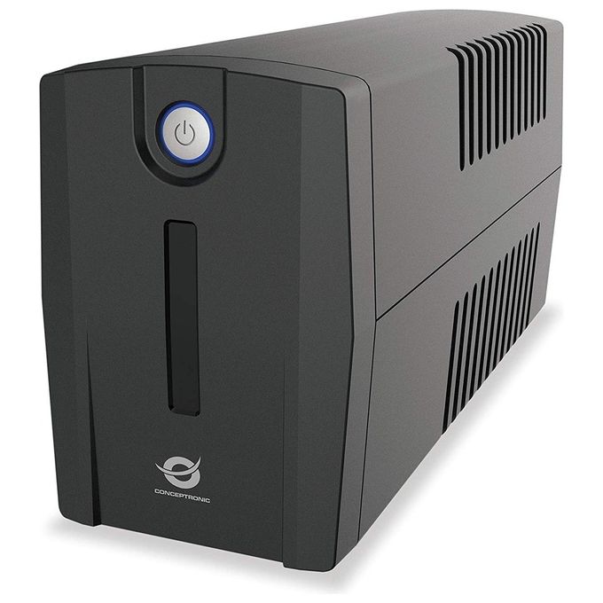 Conceptronic ZEUS01E Gruppo di Continuita' UPS Linea Interattiva 650 VA 360 W 4 Prese IEC AVR Integrato USB LAN Protezione Colore Nero