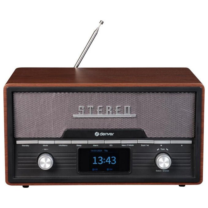 Denver MDA-525DW Sistema Audio con DAB+ FM CD Player Bluetooth 2 x 50W colore Brown