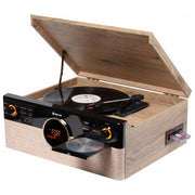 Denver MRD-180 Sistema Stereo Retro con Giradischi Radio DAB+ FM Lettore CD Bluetooth Lettore di Cassette Potenza 18 W colore Nero
