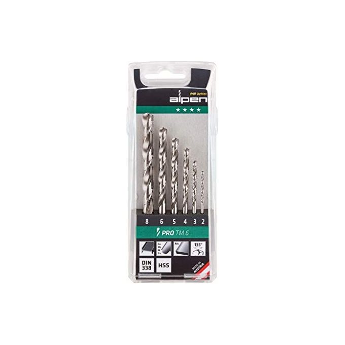 Alpen Set di Punte Elicoidali HSS PRO TM 6