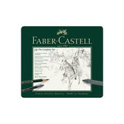 FABER-CASTELL 112973 Pitt Graphite Set da Disegno 19 pezzi in Astuccio Metallico colore Nero