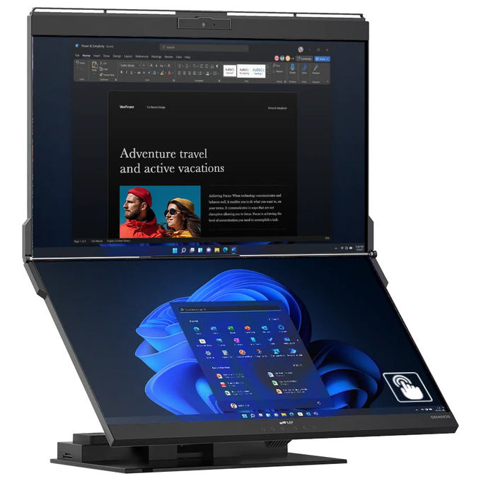 Mobile Pixels 116-1001P02 Geminos X Monitor PC 24'' QHD 2560 x 1440 Pixel IPS Touch Screen 75 Hz Altoparlanti Webcam Hub USB integrato colore Nero