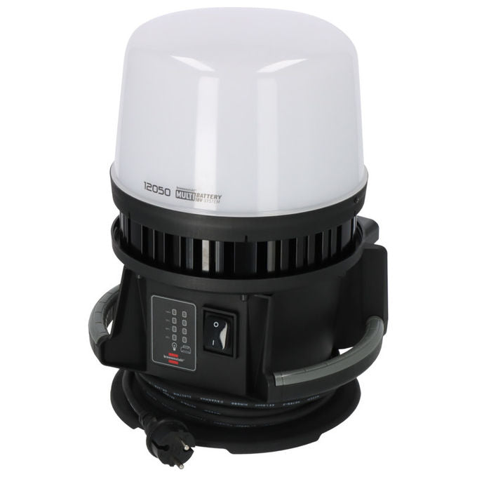 Brennenstuhl 12050MH Faretto da cantiere LED 360° ibrido 12000 lm IP54 100 W con adattatori inclusi colore Nero