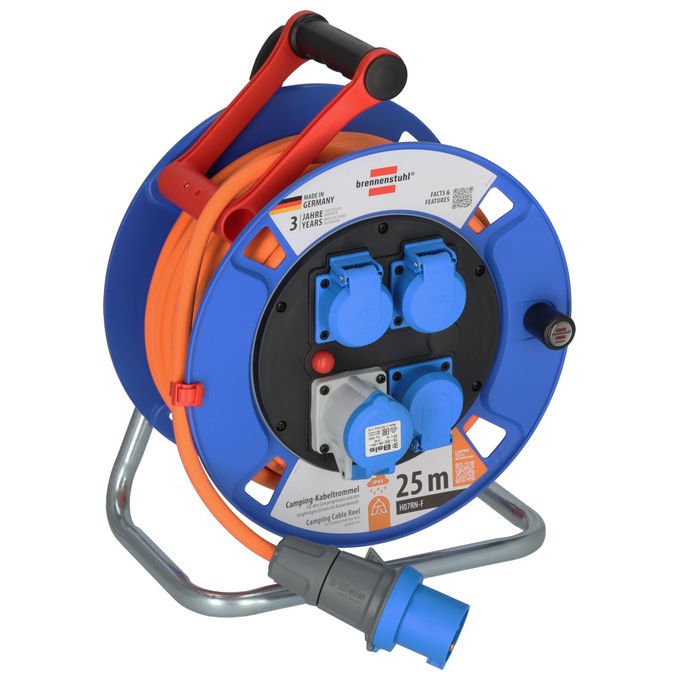 Brennenstuhl 1182690200 Garant CEE Avvolgicavo 25 m 4 Prese IP44 Esterno colore Arancione
