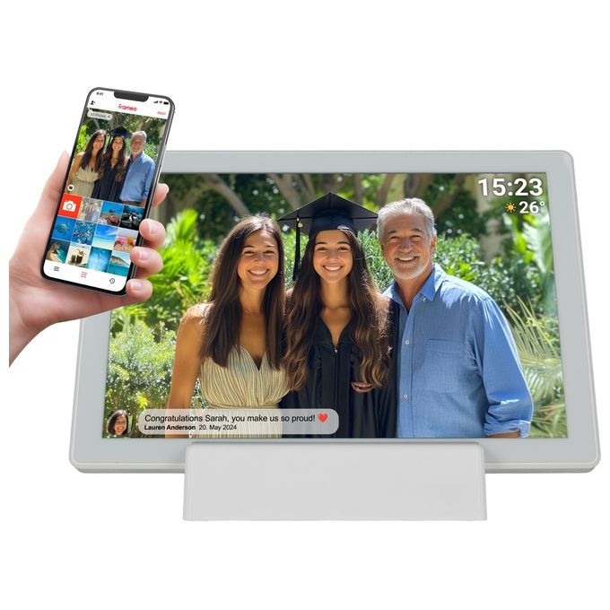 Denver PFF-1070W Cornice per foto digitali 10.1'' Touch screen Wi-Fi 16 GB Memoria Interna colore Bianco
