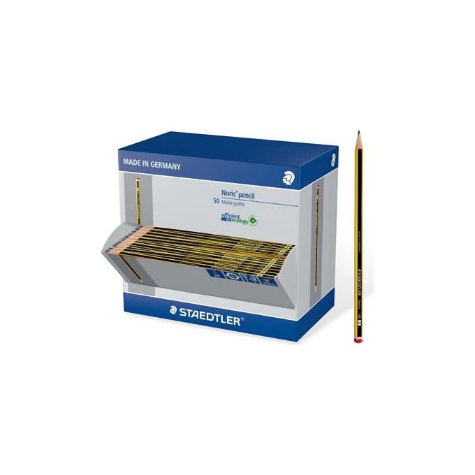 Staedtler 120HBCAPLB Noris Matita in Grafite Gradazione HB Fusto Esagonale in Legno Colore Giallo e Nero