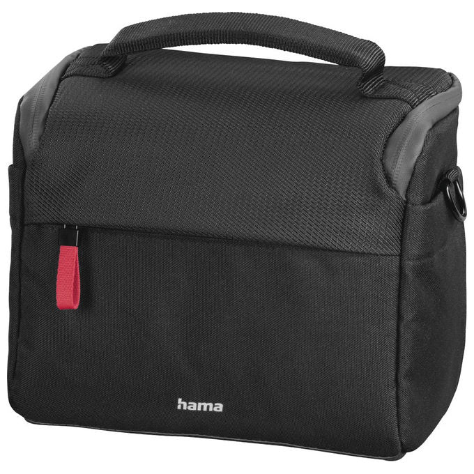 Hama 121338 Matera 130 Borsa a tracolla per Fotocamera Digitale in Poliestere Riciclato con Divisori Regolabili e Tasche Organizzative colore Nero