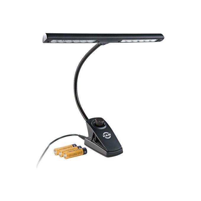 König and Meyer 12295-018-55 Dimmer Light Lampada per Leggio 6 LED 1400 lx Alimentazione AC e Batterie colore Nero